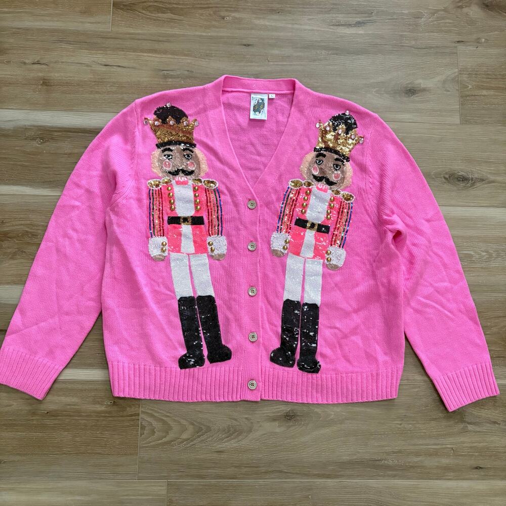 Queen of Sparkles Pink Nutcracker Cardigan L